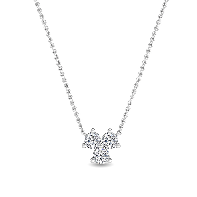 White Gold Triad Lab Grown Diamond Pendant (1/2ctw)