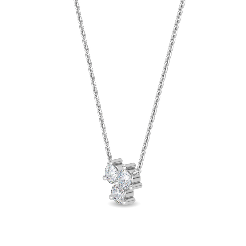 White Gold Triad Lab Grown Diamond Pendant (1/2ctw)