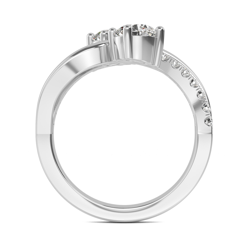 White Gold Lab Grown Diamond Darcy Round Mirror (1-1/4ctw)
