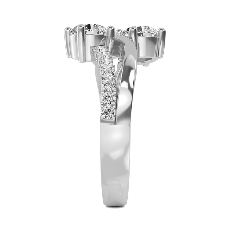 White Gold Lab Grown Diamond Darcy Round Mirror (1-1/4ctw)