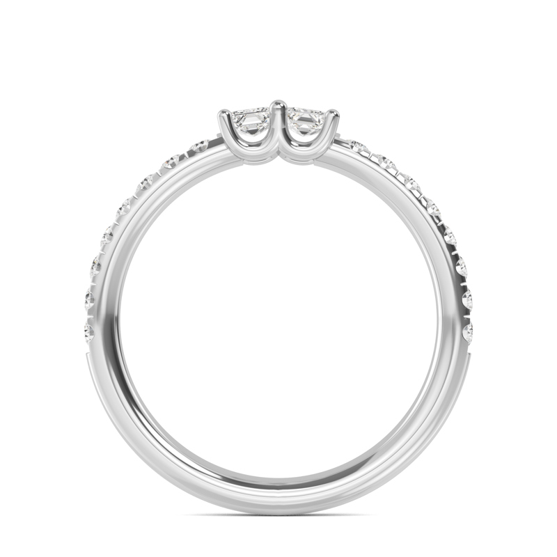 White Gold Lab Grown Diamond Duet Emerald (5/8ctw)