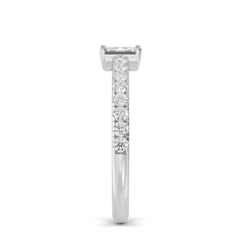 White Gold Lab Grown Diamond Duet Emerald (5/8ctw)
