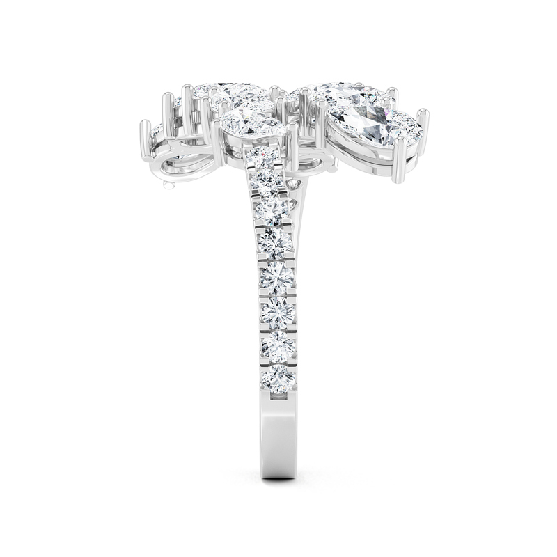 White Gold Lab Grown Diamond Flair Pear Open (1 3/4ctw)