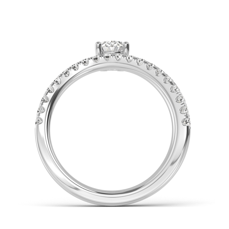 White Gold Khai Oval Open Lab Grown Diamond Ring (1ctw)