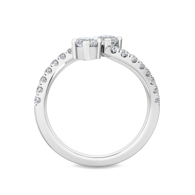 White Gold Lea Marquise Open Lab Grown Diamond Ring (1-1/10ctw)