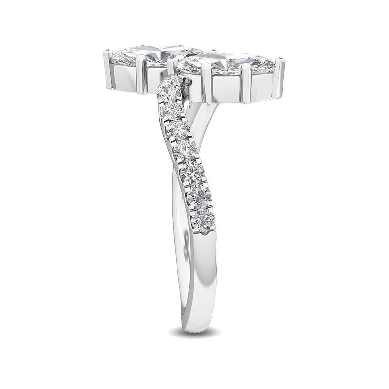 White Gold Lea Marquise Open Lab Grown Diamond Ring (1-1/10ctw)