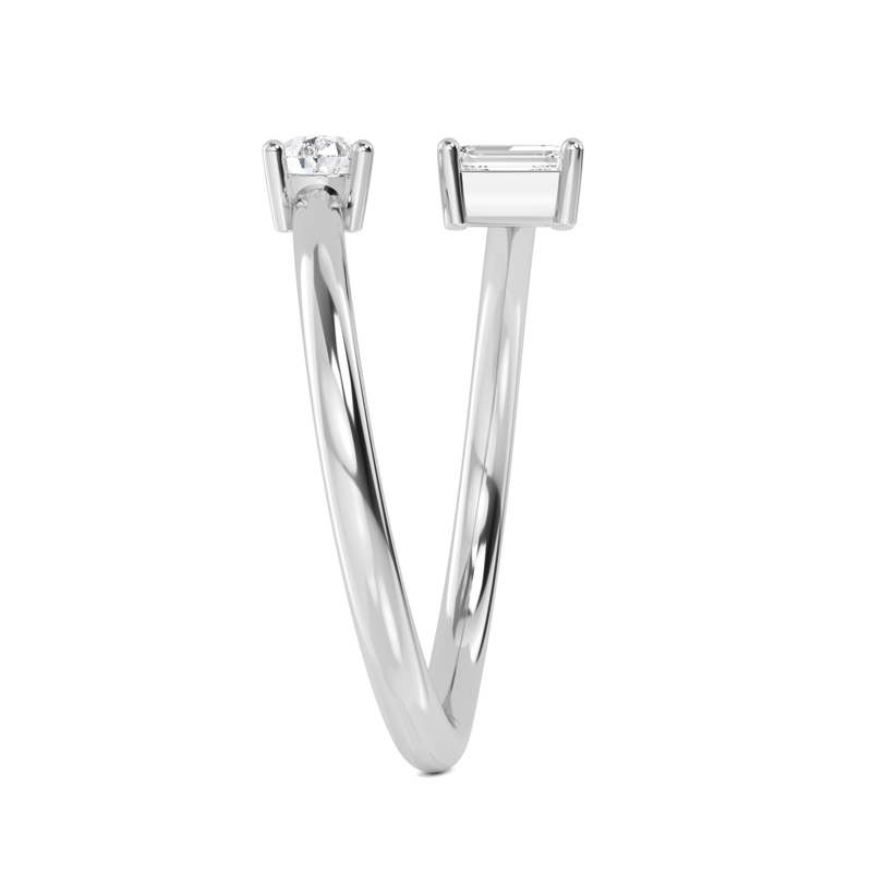 White Gold Lab Grown Diamond Petite Open Toi Et Moi (1/2ctw)