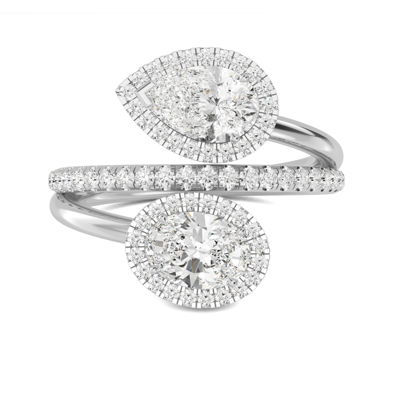 White Gold Toi Et Moi Lab Grown Diamond Halo (1 3/4ctw)