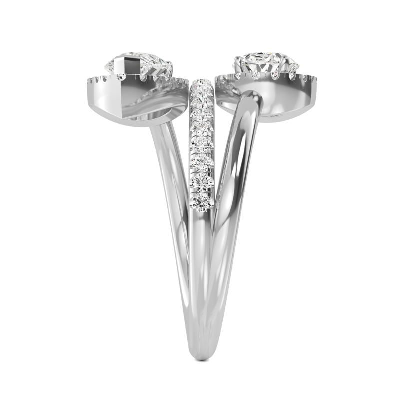 White Gold Toi Et Moi Lab Grown Diamond Halo (1 3/4ctw)