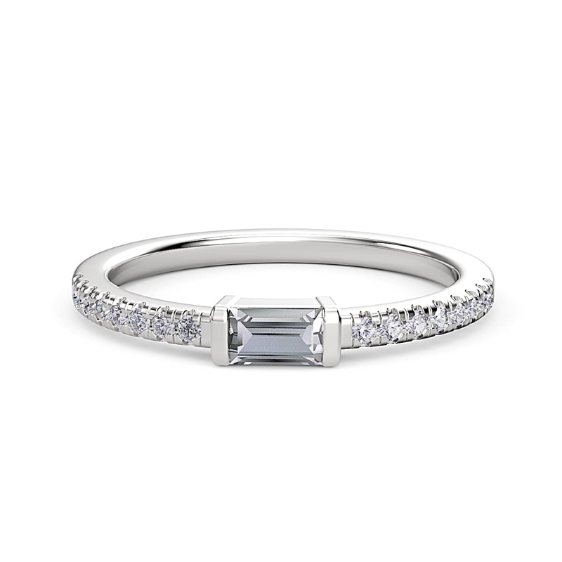 White Gold Lila Baguette Ring (1/4ctw)