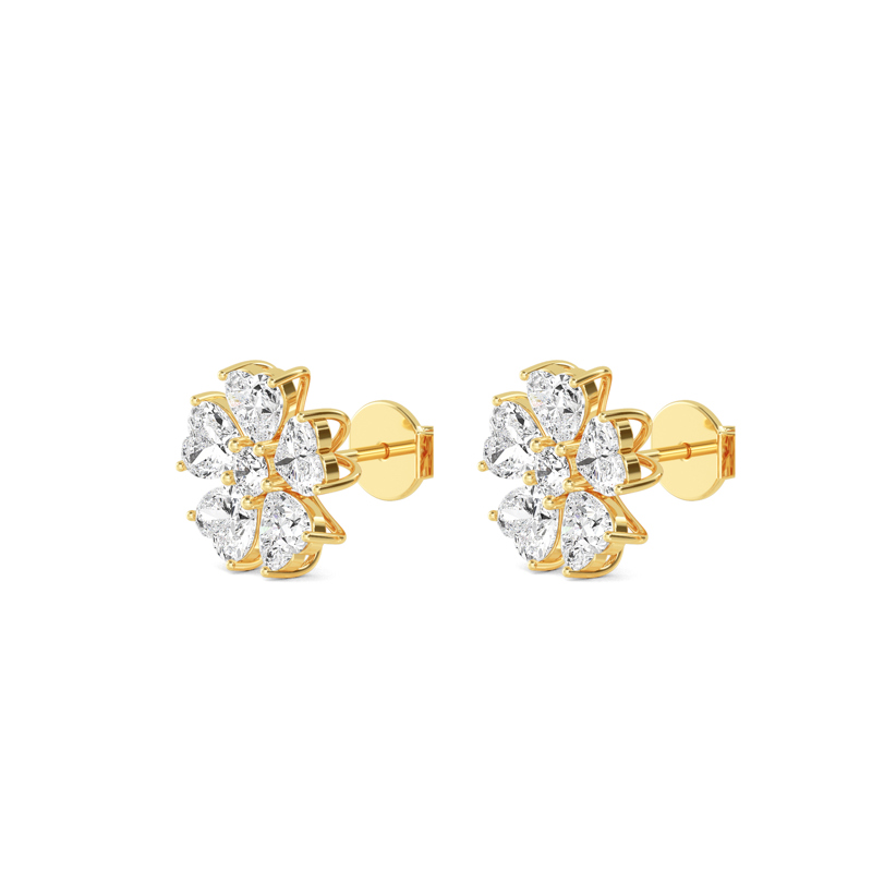 Yellow Gold Heart Bloom Lab Grown Diamond Cluster (2-3/4ctw)