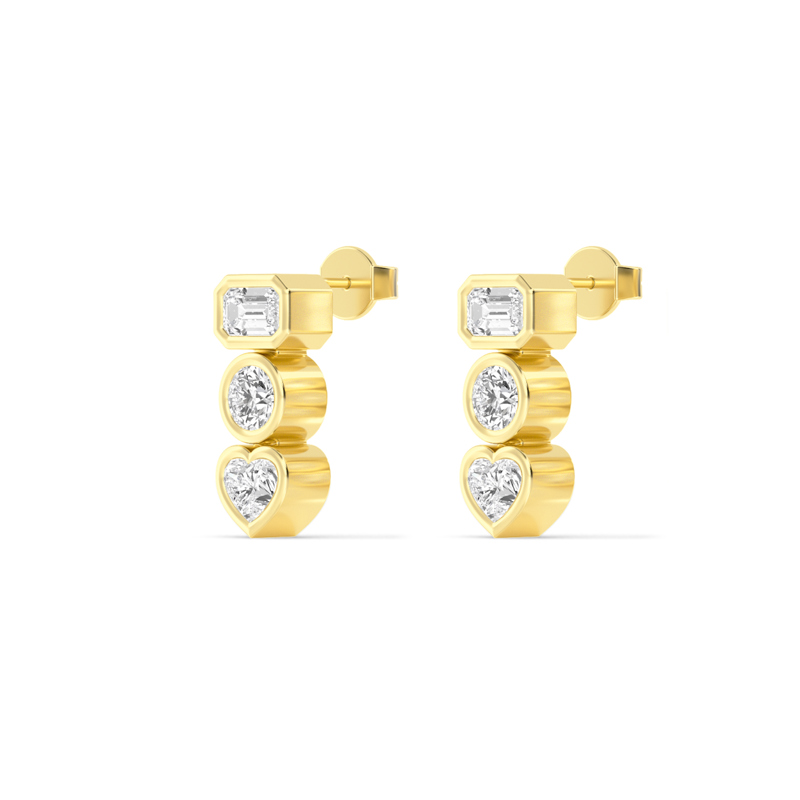Yellow Gold Lemuel Mixed Shaped Earrings (1ctw)