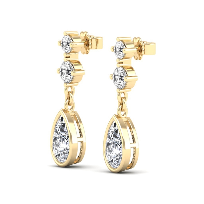 Yellow Gold Avant Pear Drop Earrings (4-1/2ctw)