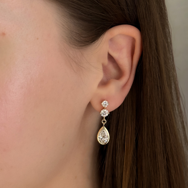 Rose Gold Avant Pear Drop Earrings (4-1/2ctw)