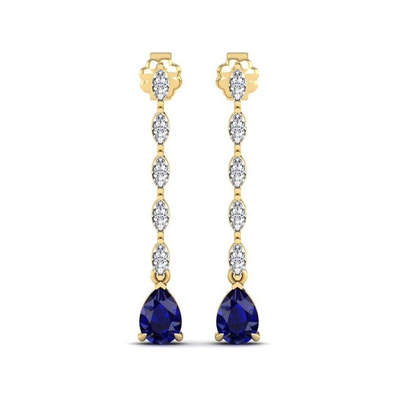 Yellow Gold Mylah Sapphire Drop Earrings