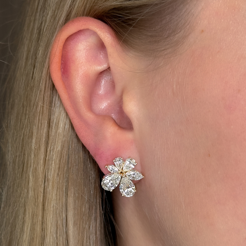 Rose Gold Bloom Couture Earrings (6ctw)