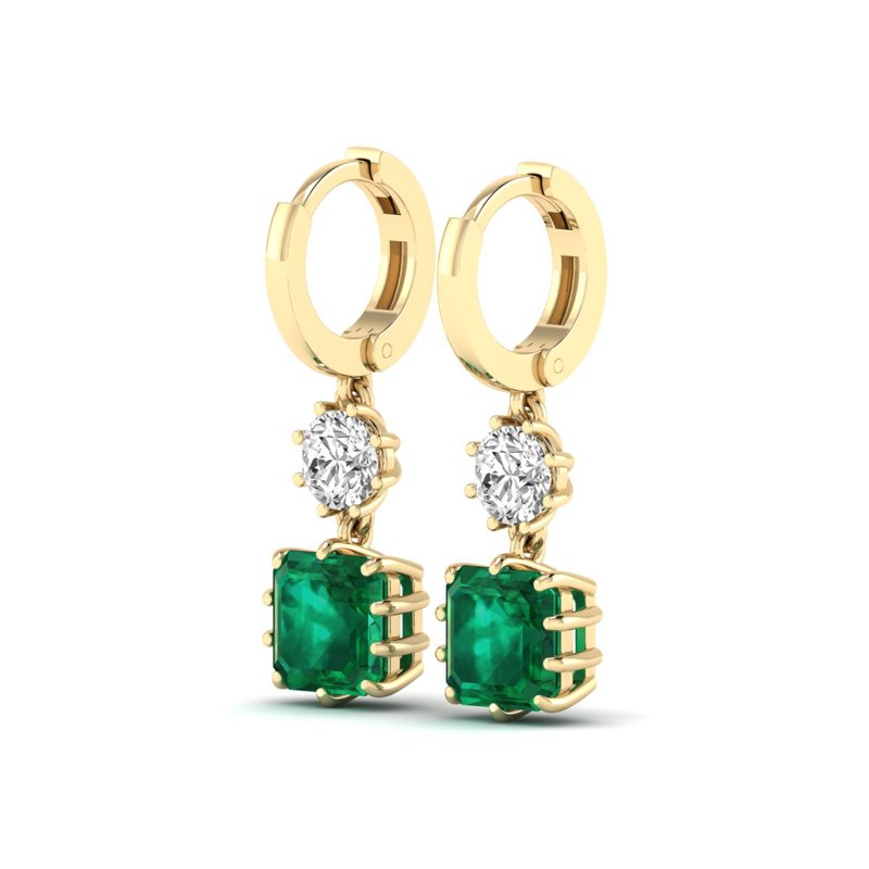 Yellow Gold Antique Inspired Emerald Drop