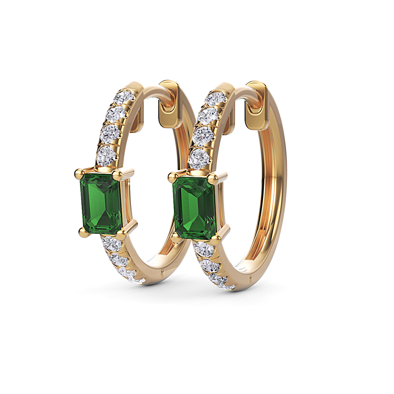 Yellow Gold Emerald Radiance Hoops
