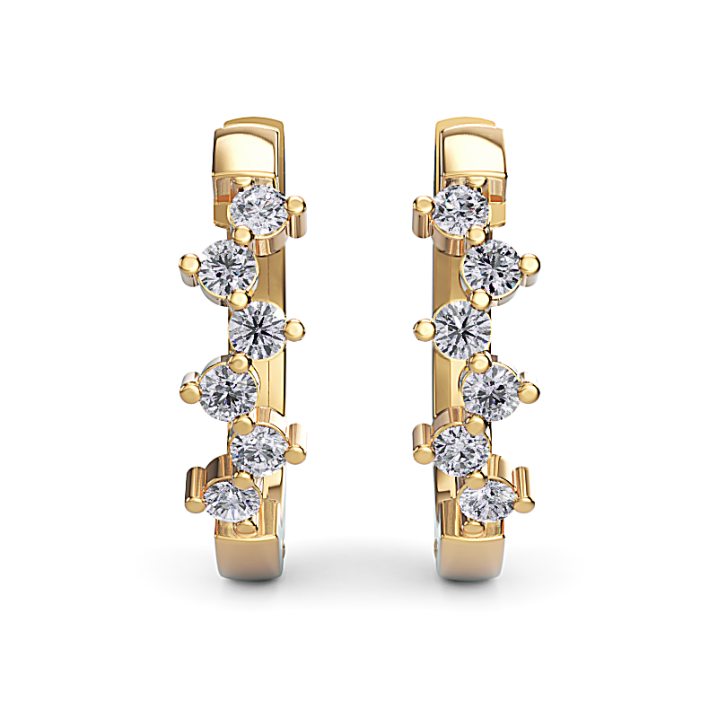 Yellow Gold Diamond Embrace Hoops (1/4ctw)