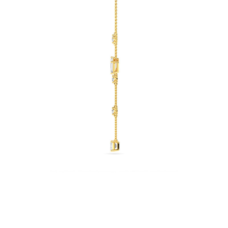Yellow Gold Emerald Strand Lab Grown Diamond Necklace (1 1/2ctw)