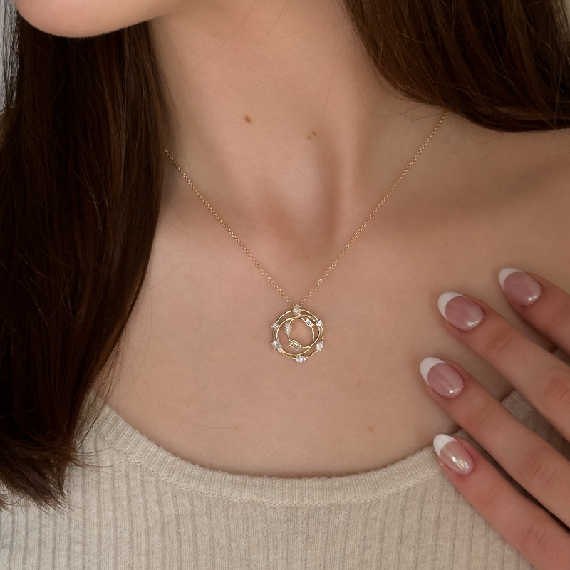 Rose Gold Mixed Swirl Pendant (3/4ctw)