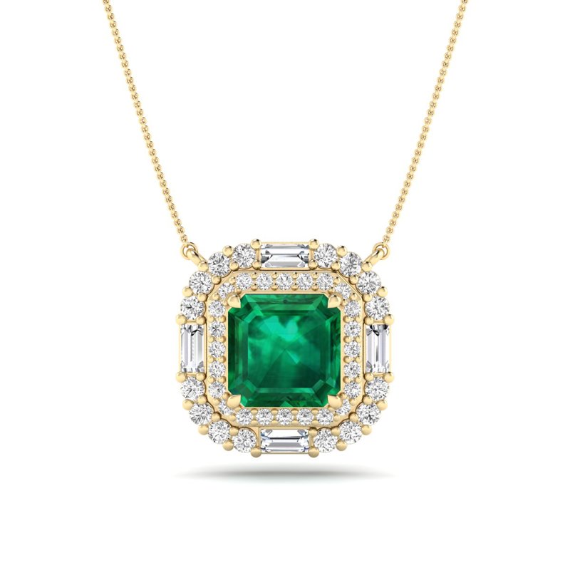 Yellow Gold Hanna Emerald Halo