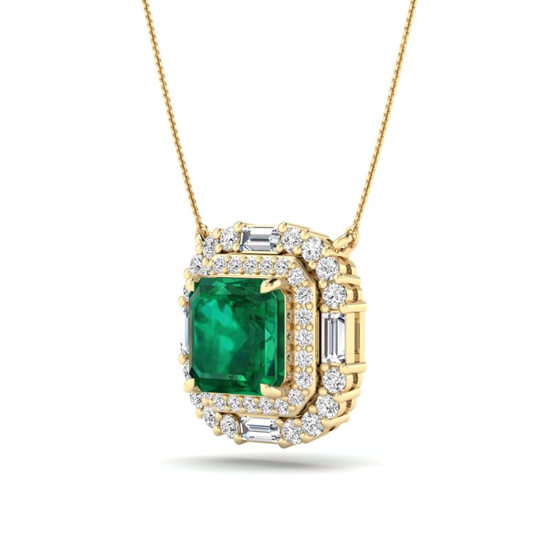 Yellow Gold Hanna Emerald Halo