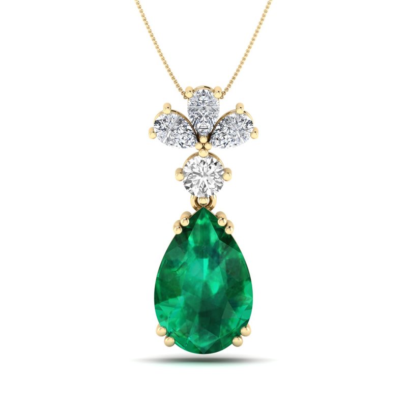 Yellow Gold Dream Emerald Drop Necklace