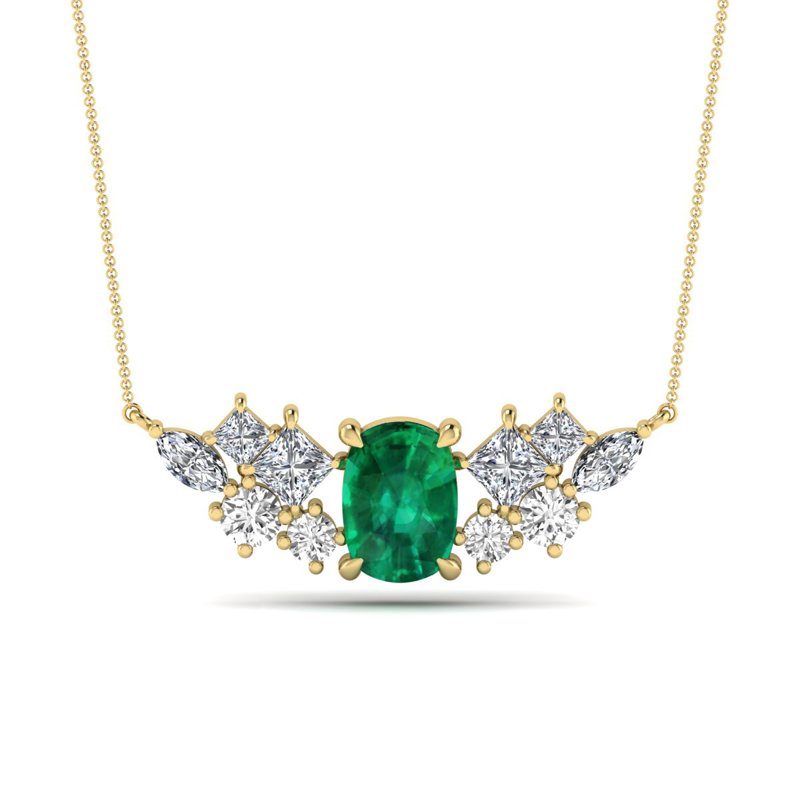 Yellow Gold Anaya Emerald & Diamond Necklace