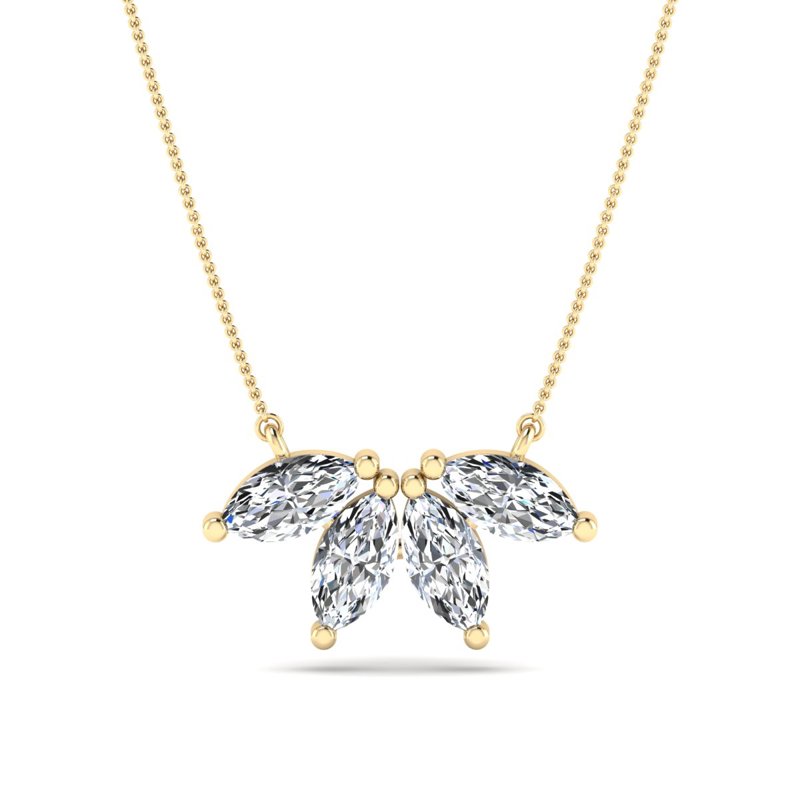 Yellow Gold Sunshine Marquise Necklace (1 1/4ctw)