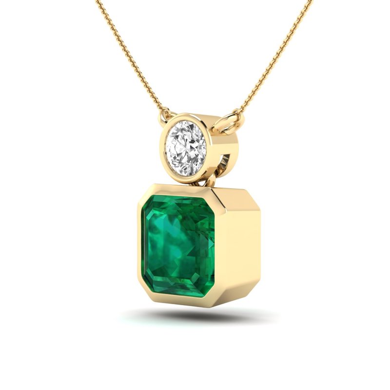 Yellow Gold Reyna Asscher Emerald Pendant