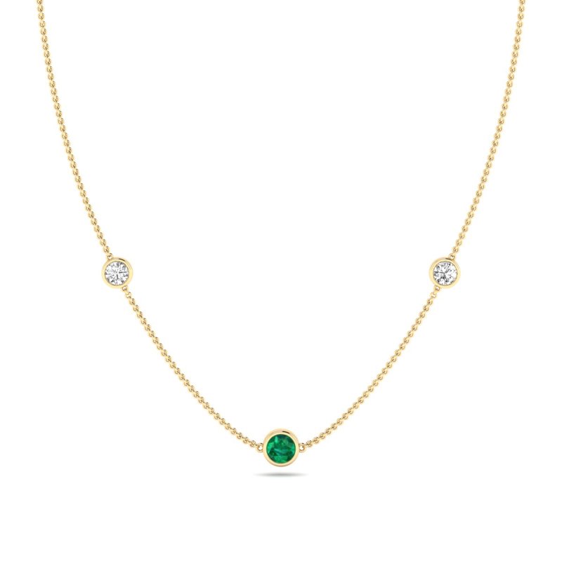 Yellow Gold Beatrice Station Emerald & Diamond
