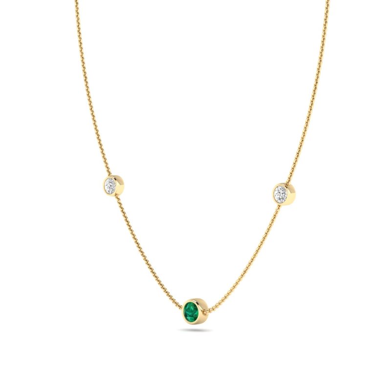 Yellow Gold Beatrice Station Emerald & Diamond