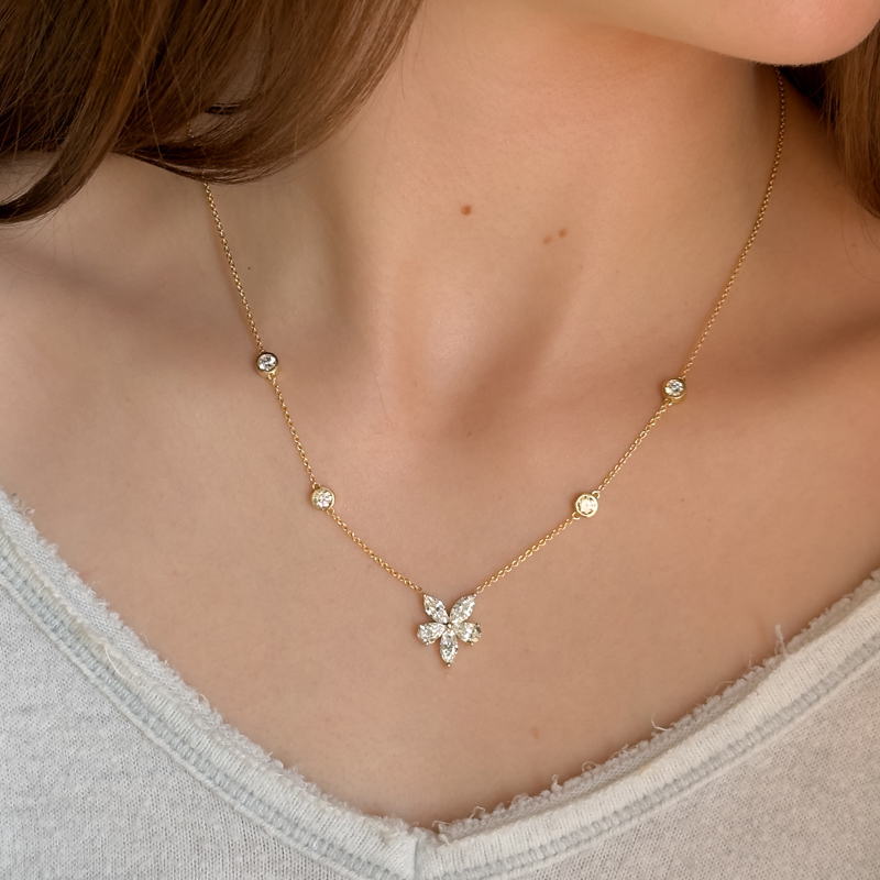 Rose Gold Bloom Couture Pendant (3ctw)