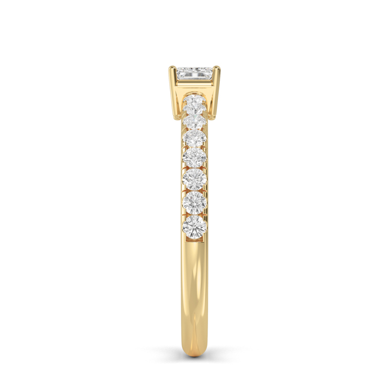 Yellow Gold Lab Grown Diamond Melba Emerald (3/4ctw)