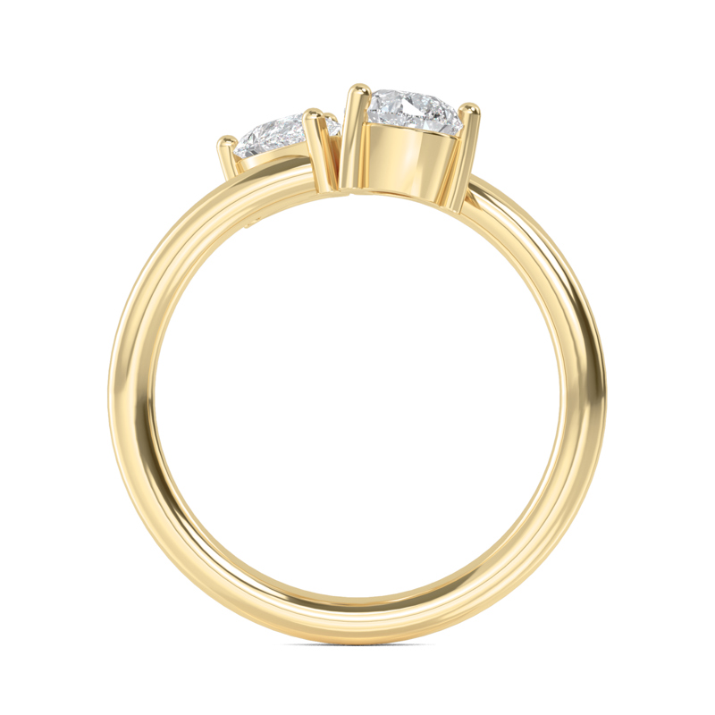 Yellow Gold Lab Grown Diamond Simple Two Pear (1ctw)