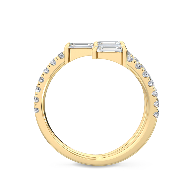 Yellow Gold Sonja' Emerald Open Lab Grown Diamond Ring (1 1/5ctw)