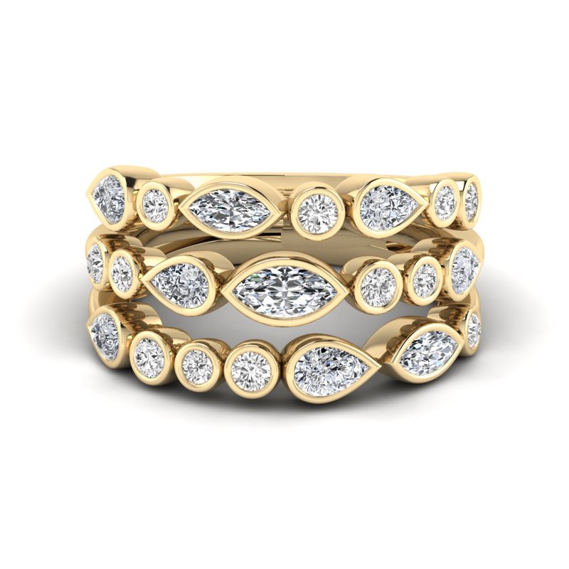 Yellow Gold Pascal Wide Band (1 1/2ctw)