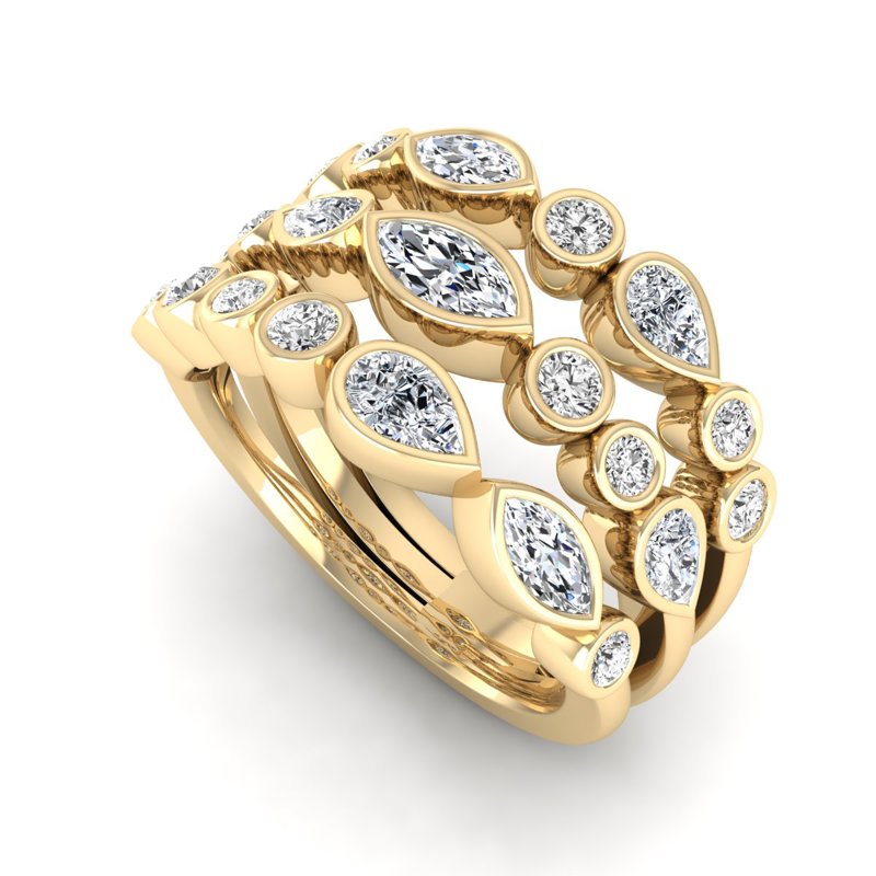 Yellow Gold Pascal Wide Band (1 1/2ctw)