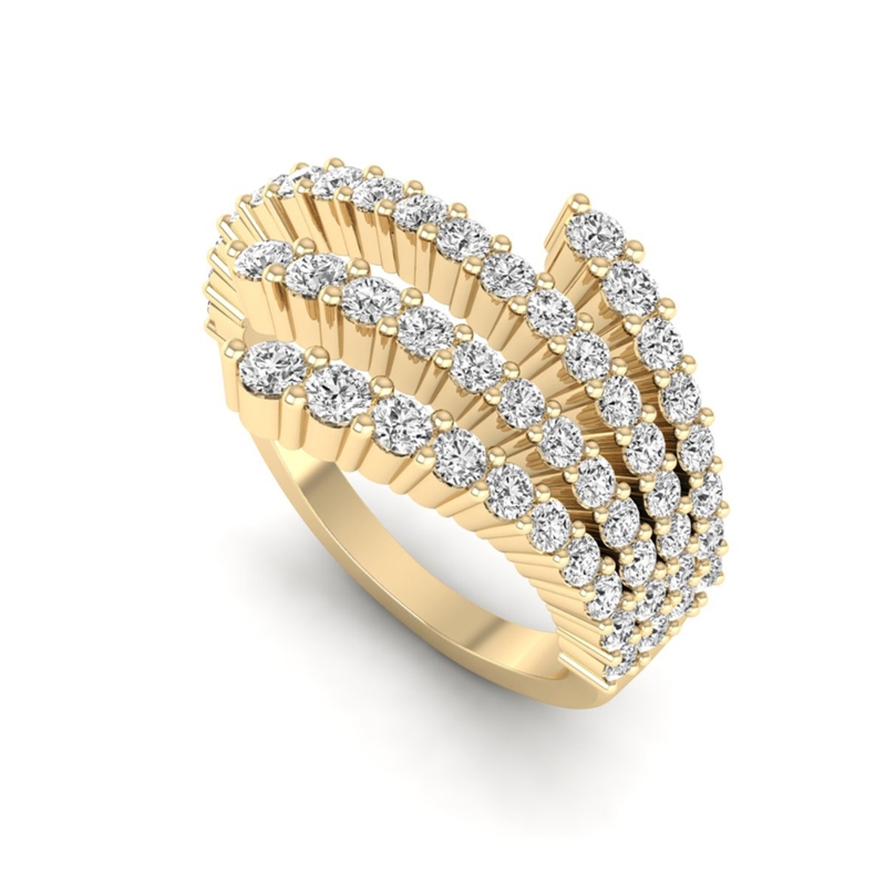Yellow Gold Flair Fashion Ring (1ctw)