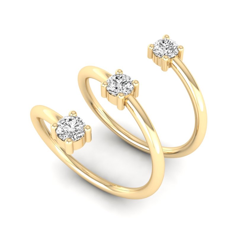 Yellow Gold Kalie Tres Diamond Ring