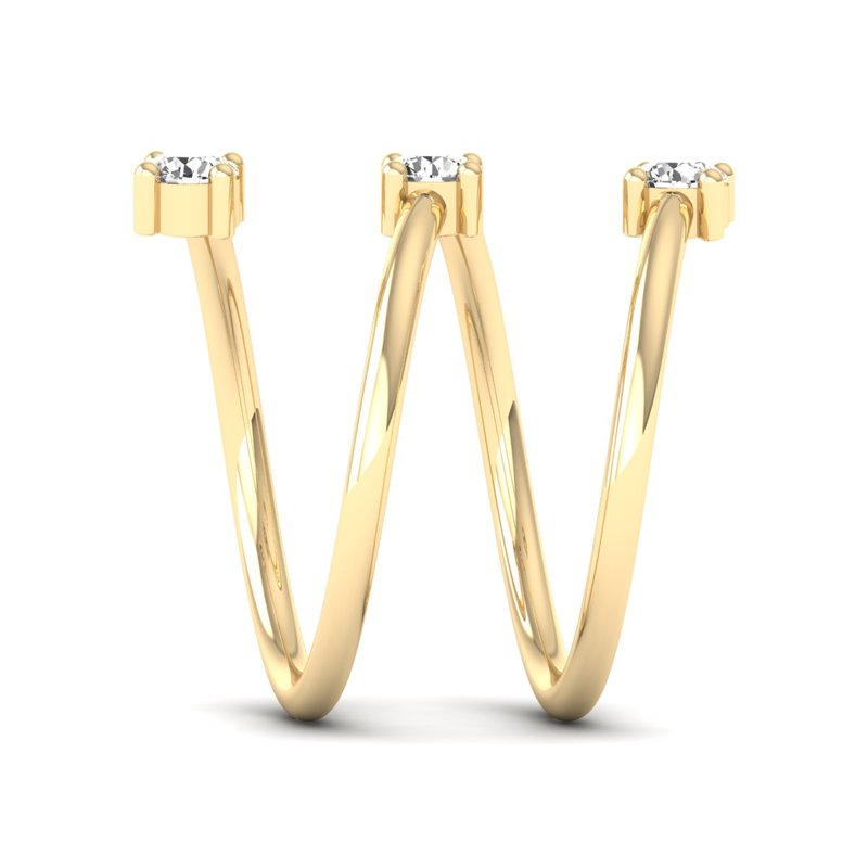 Yellow Gold Kalie Tres Diamond Ring