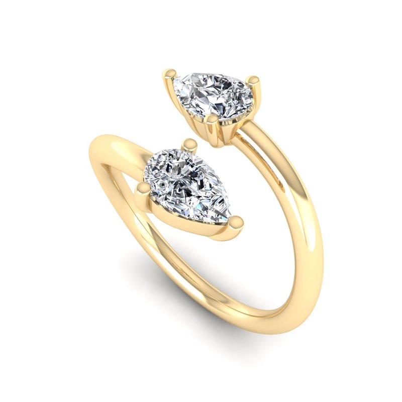 Yellow Gold Swirl Pear Twist (1ctw)