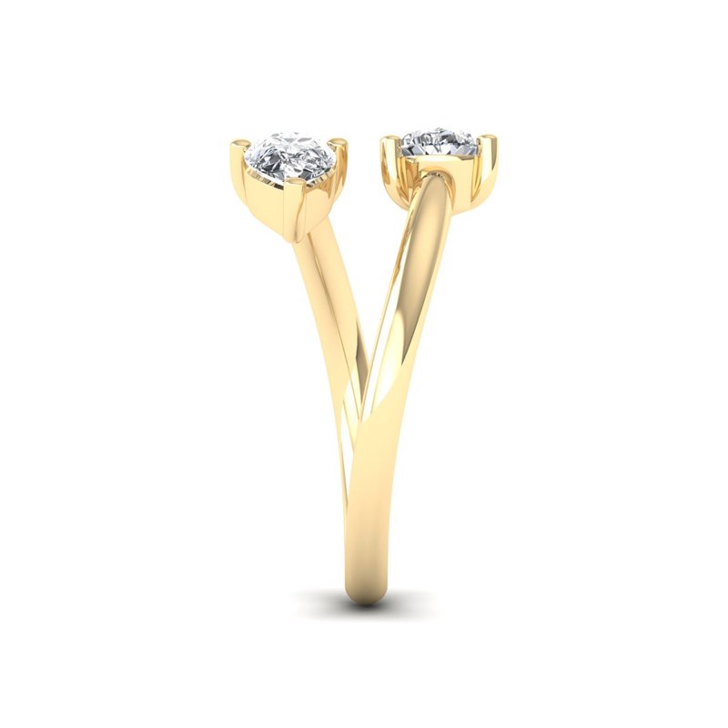 Yellow Gold Swirl Pear Twist (1ctw)