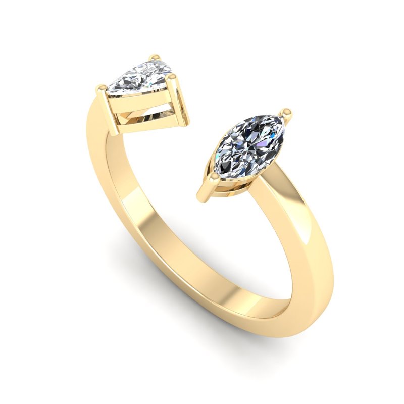 Yellow Gold Ensley Open Ring (1/2ctw)
