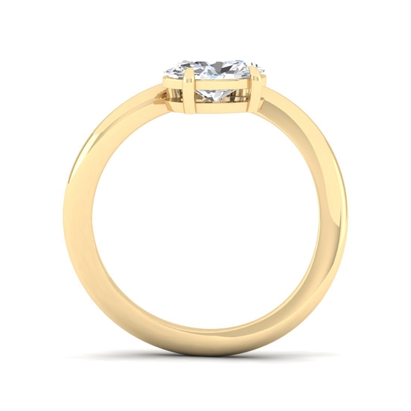 Yellow Gold Wave Oval Ring (1ct)