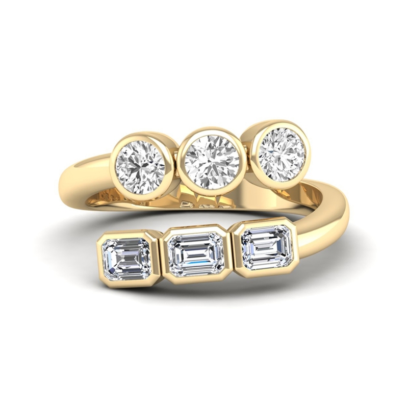 Yellow Gold Tiaga Twist Bezel Ring (1 3/8ctw)