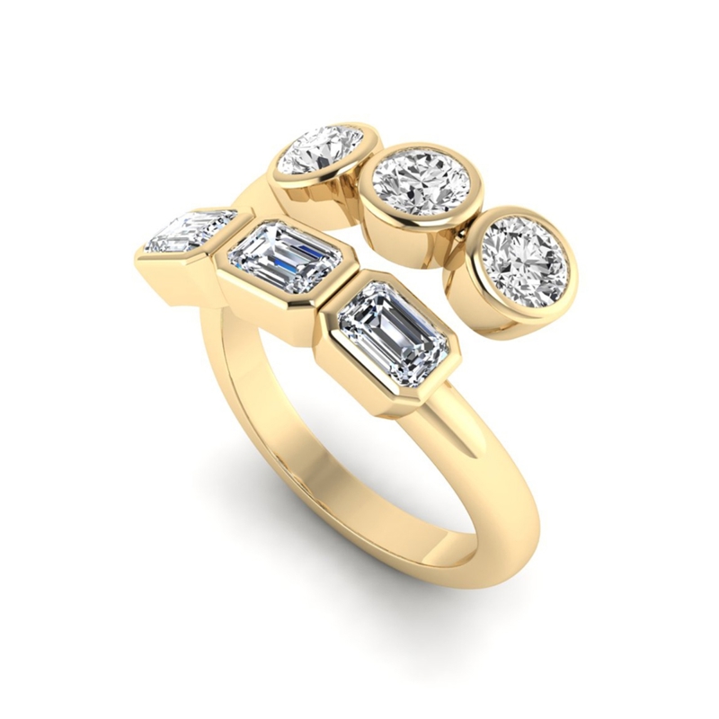 Yellow Gold Tiaga Twist Bezel Ring (1 3/8ctw)