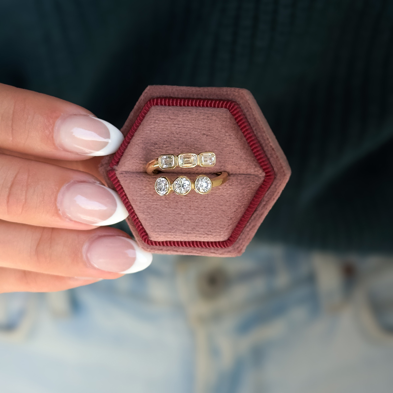 Rose Gold Tiaga Twist Bezel Ring (1 3/8ctw)