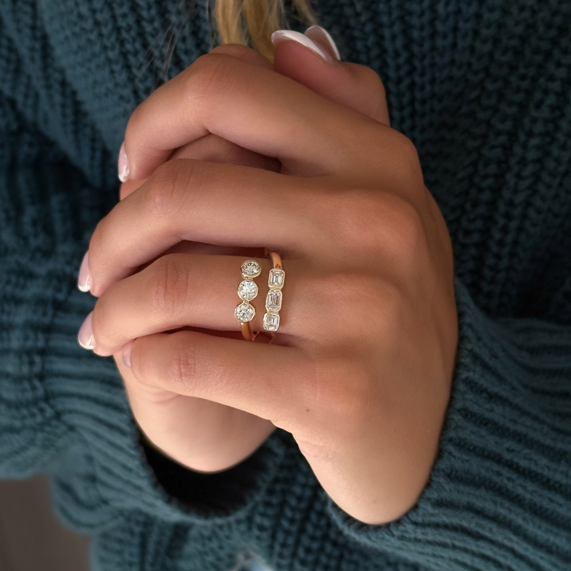 Rose Gold Tiaga Twist Bezel Ring (1 3/8ctw)